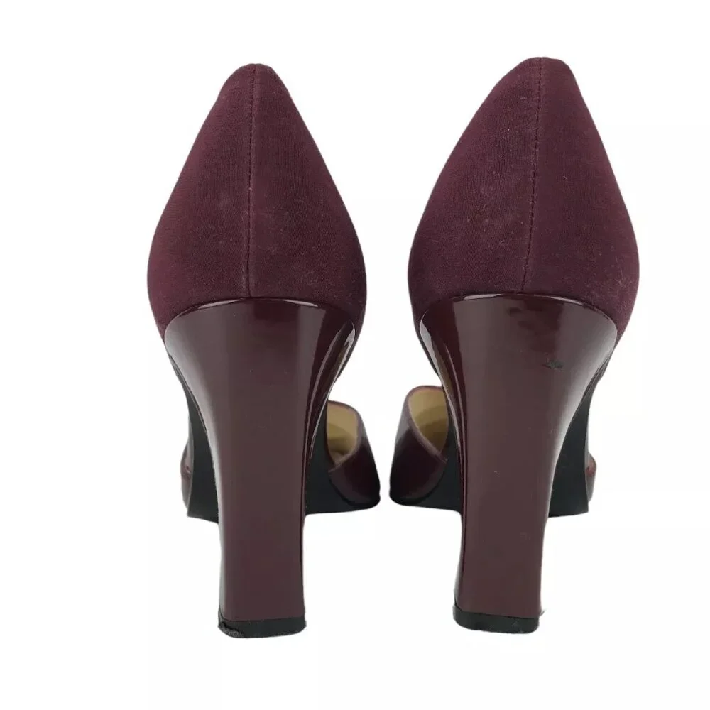 Jennifer Moore Womens Maroon Slip On Round Toe Cone Pump‎ Heel Size US 6.5 M